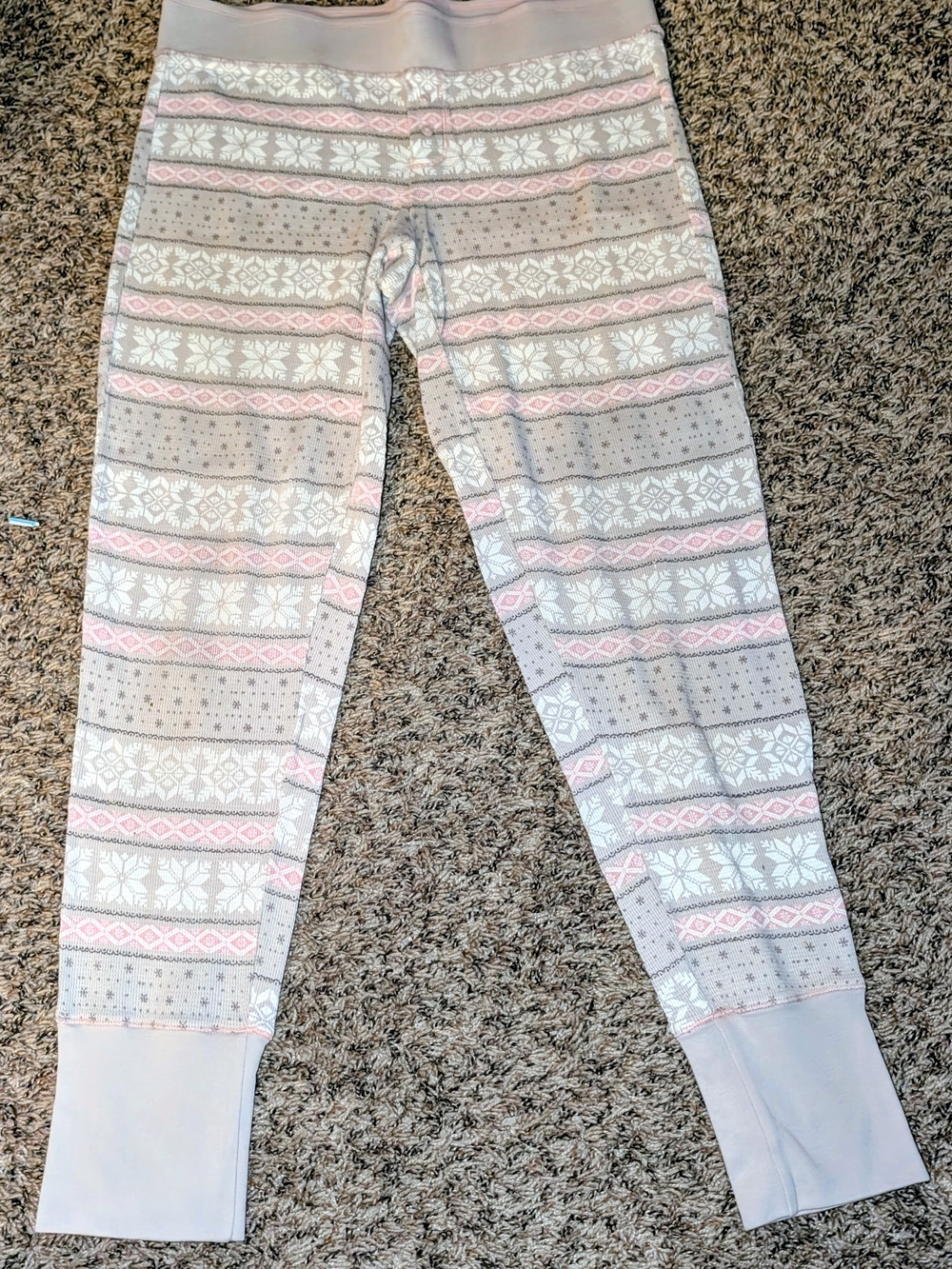 Victoria's Secret Pink and Gray Fair Isle Pajama Leggings